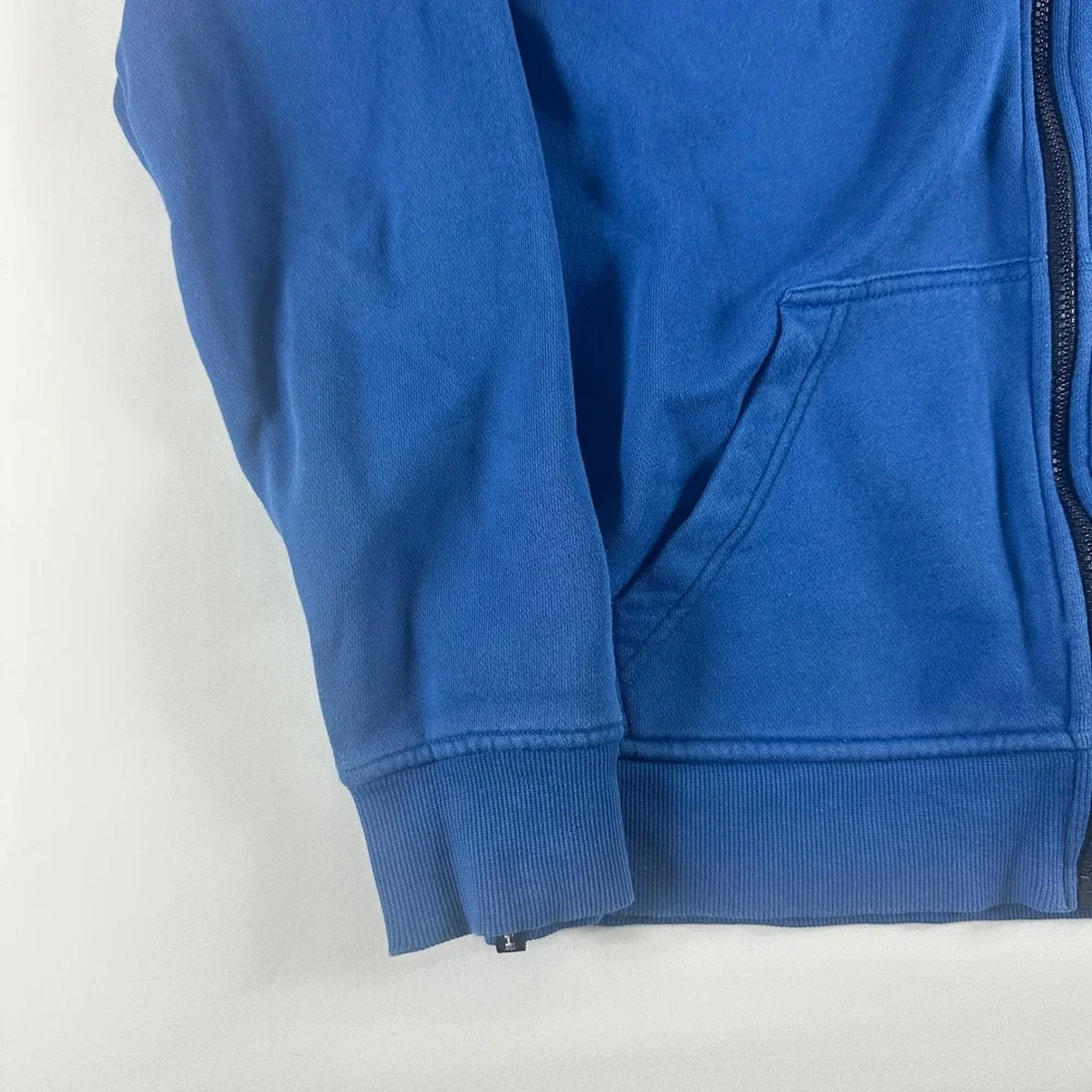 Vintage Hawk's‎ Blue Zip Up Hoodie Hooded Sweatshirt Men's Size S Y2k